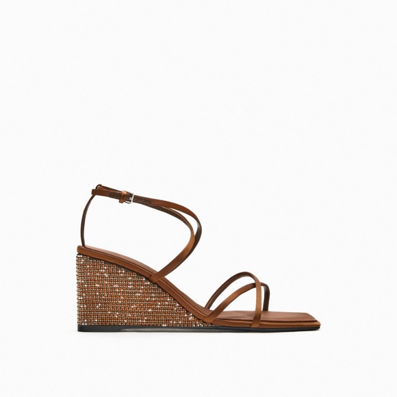 Zara limited edition rhinestones platform heeled sandal - Picture 5 of 9